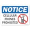 Signmission OSHA Notice Sign, 7" Height, Rigid Plastic, Cellular Phones Prohibited with Graphic, Landscape OS-NS-P-710-L-19527 - alternate 1